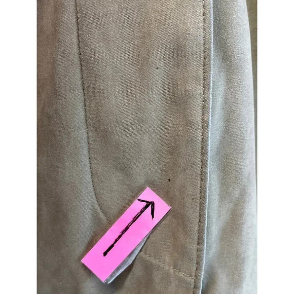 LONDON FOG Womens Brown L-Reg Long Hooded Lining Coat Slit Back FLAWS - Picture 6 of 15